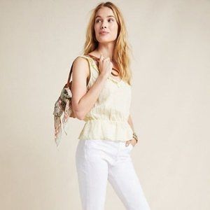 Anthropologie Cloth & Stone Linen Peplum Tank